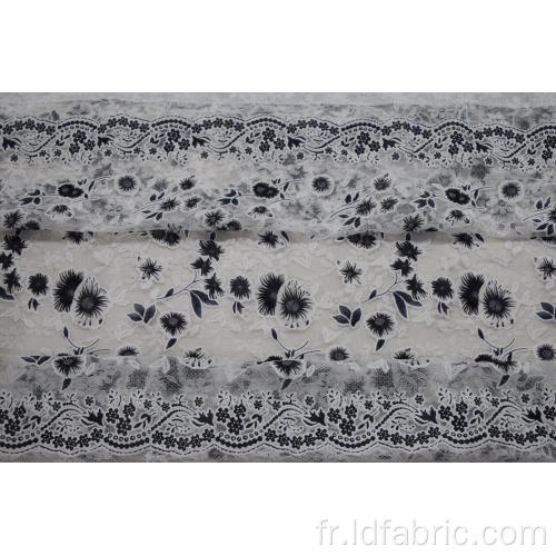 Tissu en coton et polyester Burn Out Lace